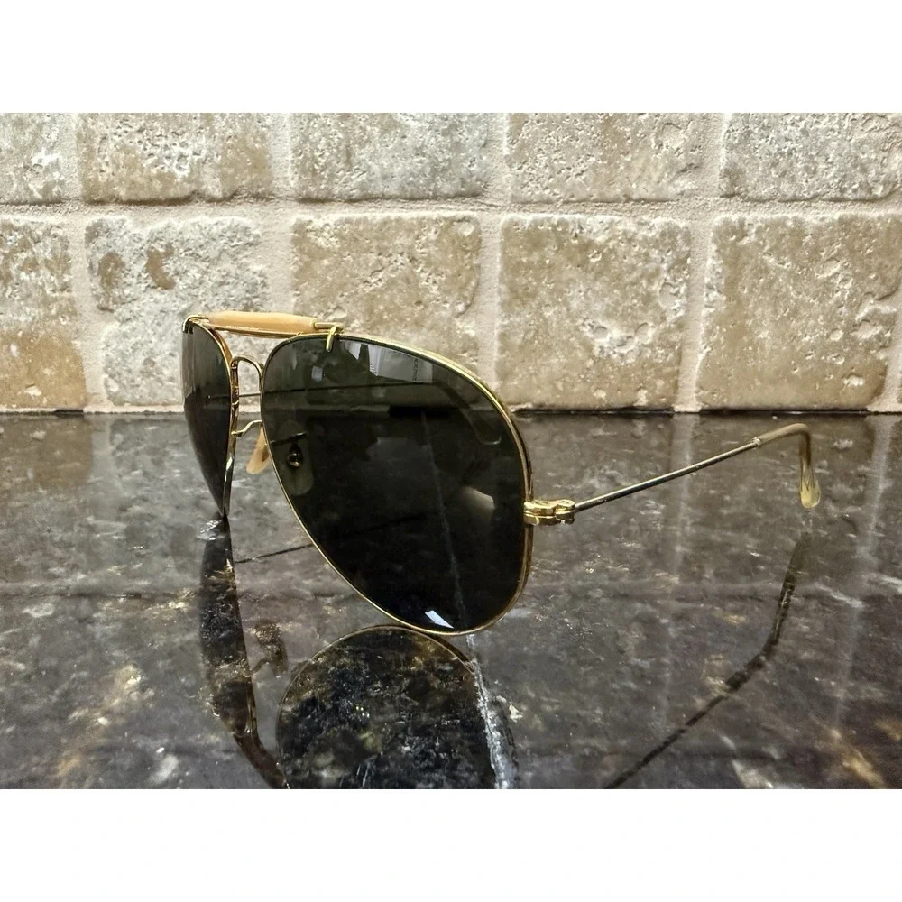 Ray-Ban USA Vintage 1980s B&L Aviator Driver TGM Outdoorsman I Sunglasses & Case